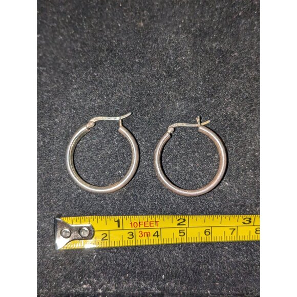 Sterling Silver 925 Hoop Earrings - Picture 5 of 6